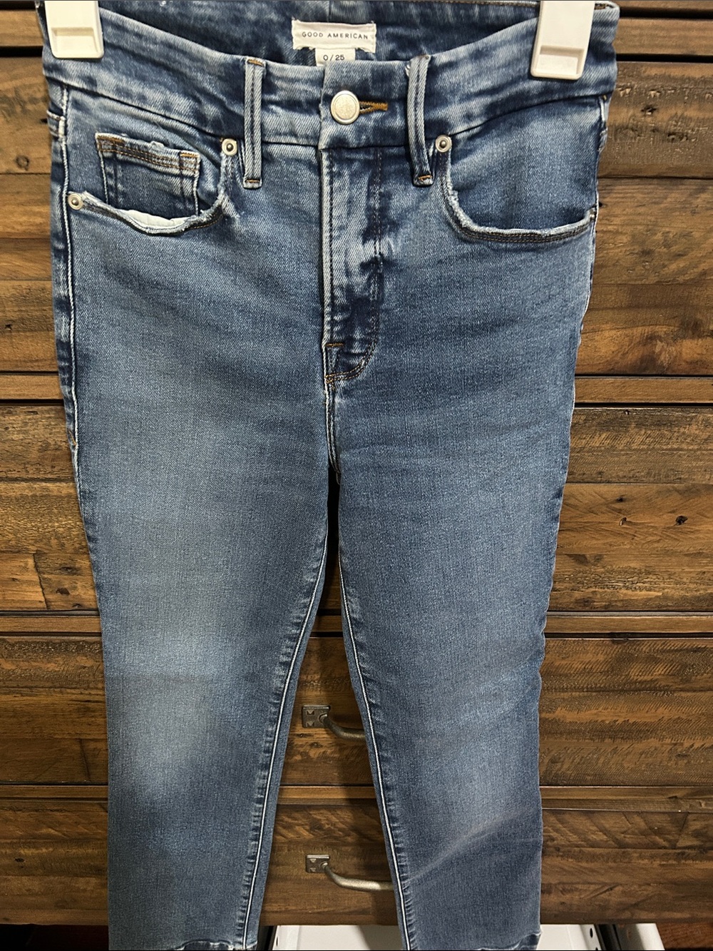 Good American Good Legs Indigo Mid Rise Skinny Jeans. Size 0/25.